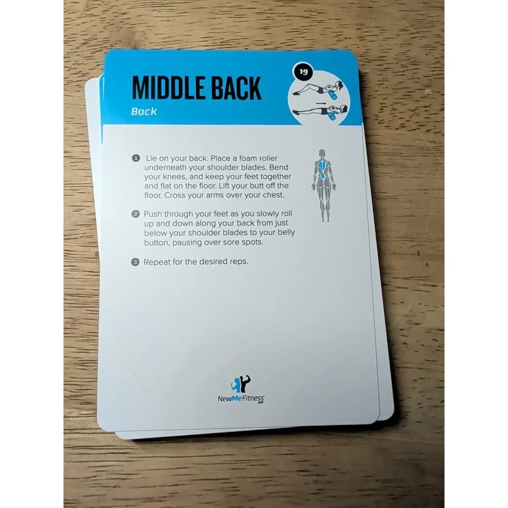 Foam Roller Workout Cards, Instructional Fitness Deck for Women & Men, Beginn...